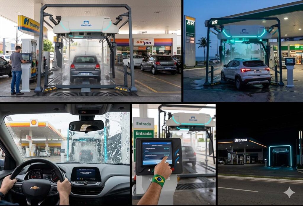 Experience the M-WS310 contactless car wash at a Brazilian petrol station