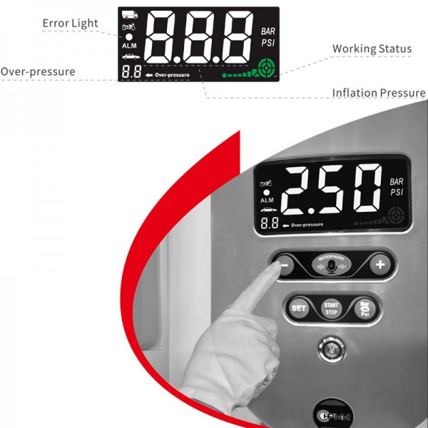 HJ827-X Classic Standing Tyre Inflator 