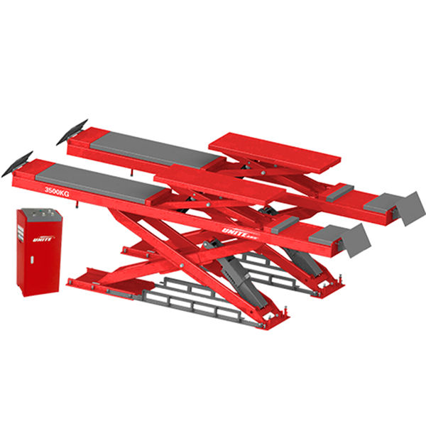 U-Y35D tubular structure wheel alignment scissor lift with built in lifting platforms